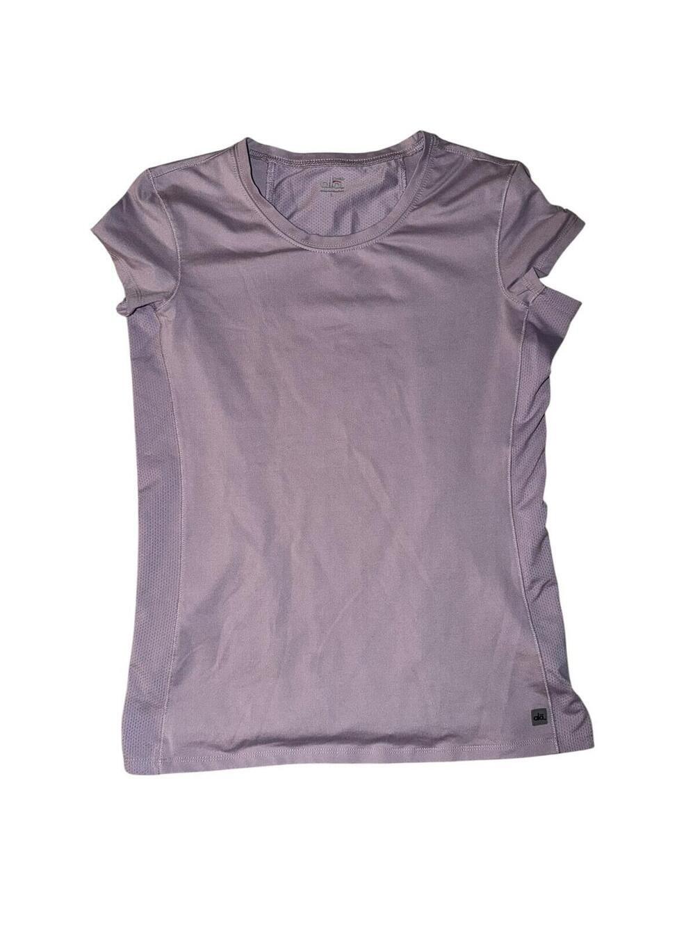 Alo Yoga Cool Fit Purple Activewear Top Sz L Athleisure Workout Yoga